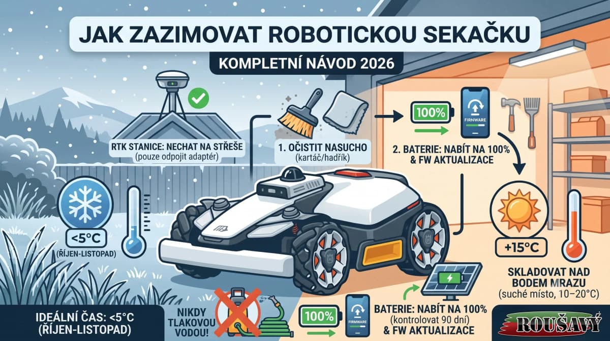 Jak zazimovat robotickou sekačku: kompletní návod